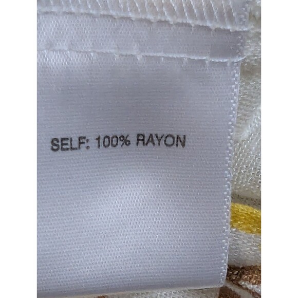 Rose + Olive Resort 100% Rayon Floral Tiered Maxi Skirt Size Small Yellow Boho - Picture 7 of 11